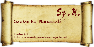 Szekerka Manassé névjegykártya